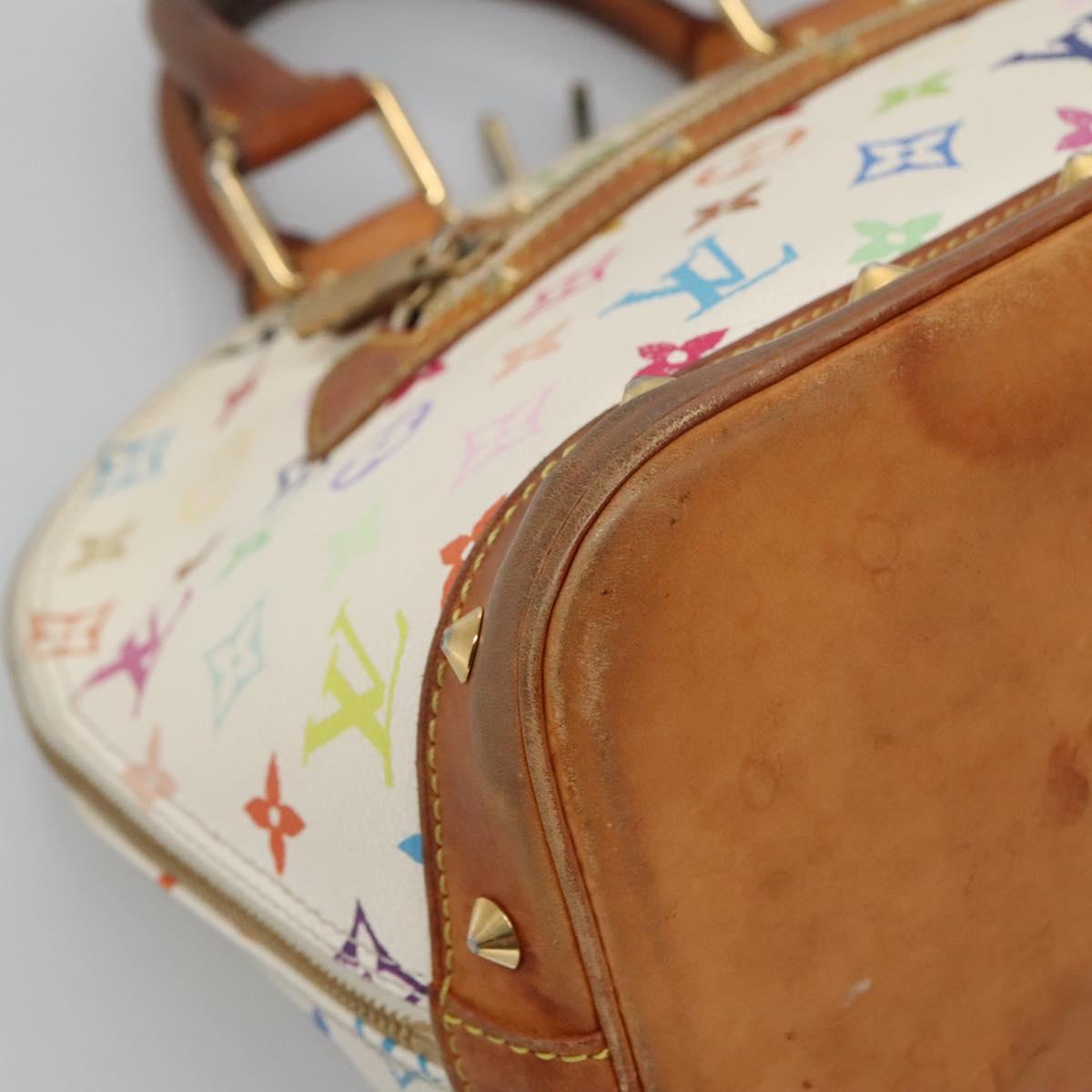 LOUIS VUITTON Monogram Multicolor Alma Hand Bag White M92647 LV Auth 133620