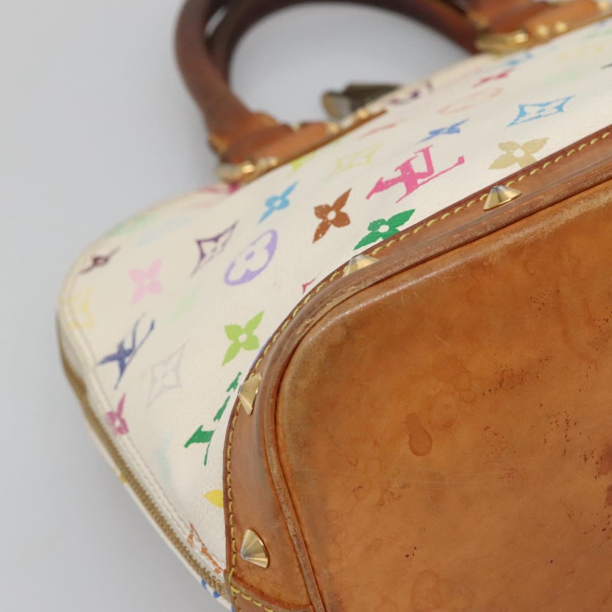 LOUIS VUITTON Monogram Multicolor Alma Hand Bag White M92647 LV Auth 133620
