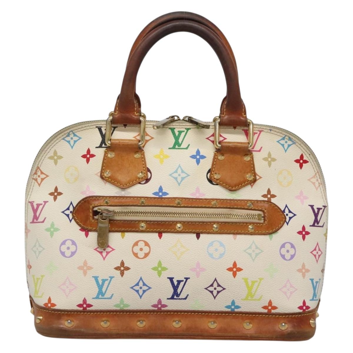 LOUIS VUITTON Monogram Multicolor Alma Hand Bag White M92647 LV Auth 133620