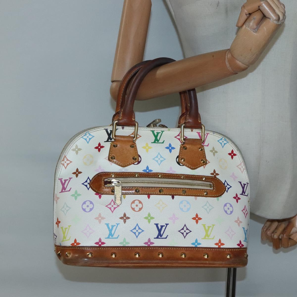 LOUIS VUITTON Monogram Multicolor Alma Hand Bag White M92647 LV Auth 133620