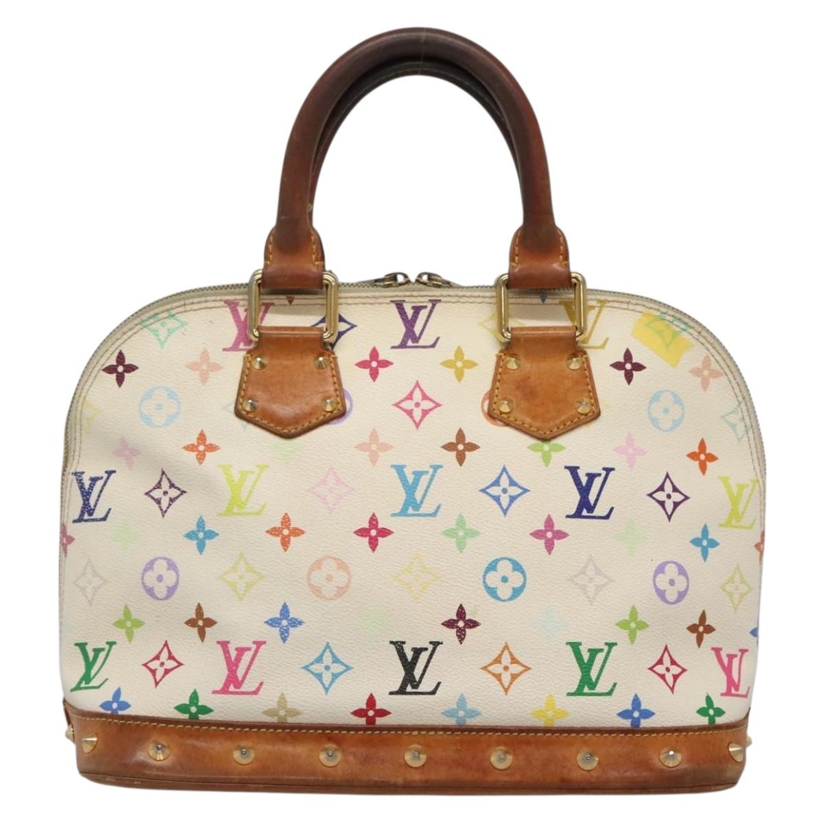 LOUIS VUITTON Monogram Multicolor Alma Hand Bag White M92647 LV Auth 133620