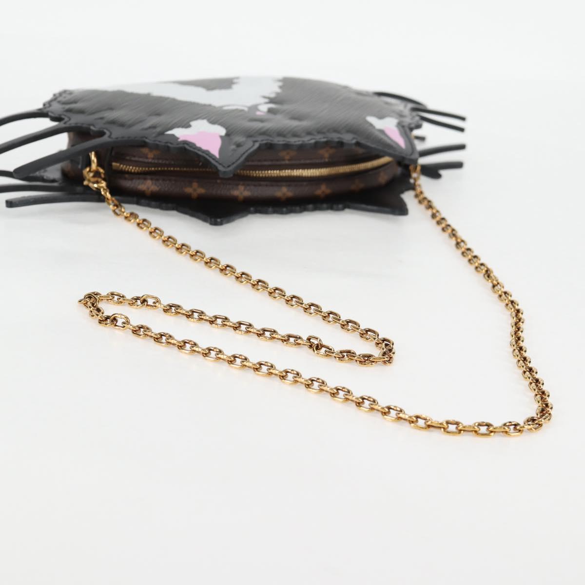 LOUIS VUITTON Epi Monogram Cat Face Pochette Gray LV Auth 133624SAM