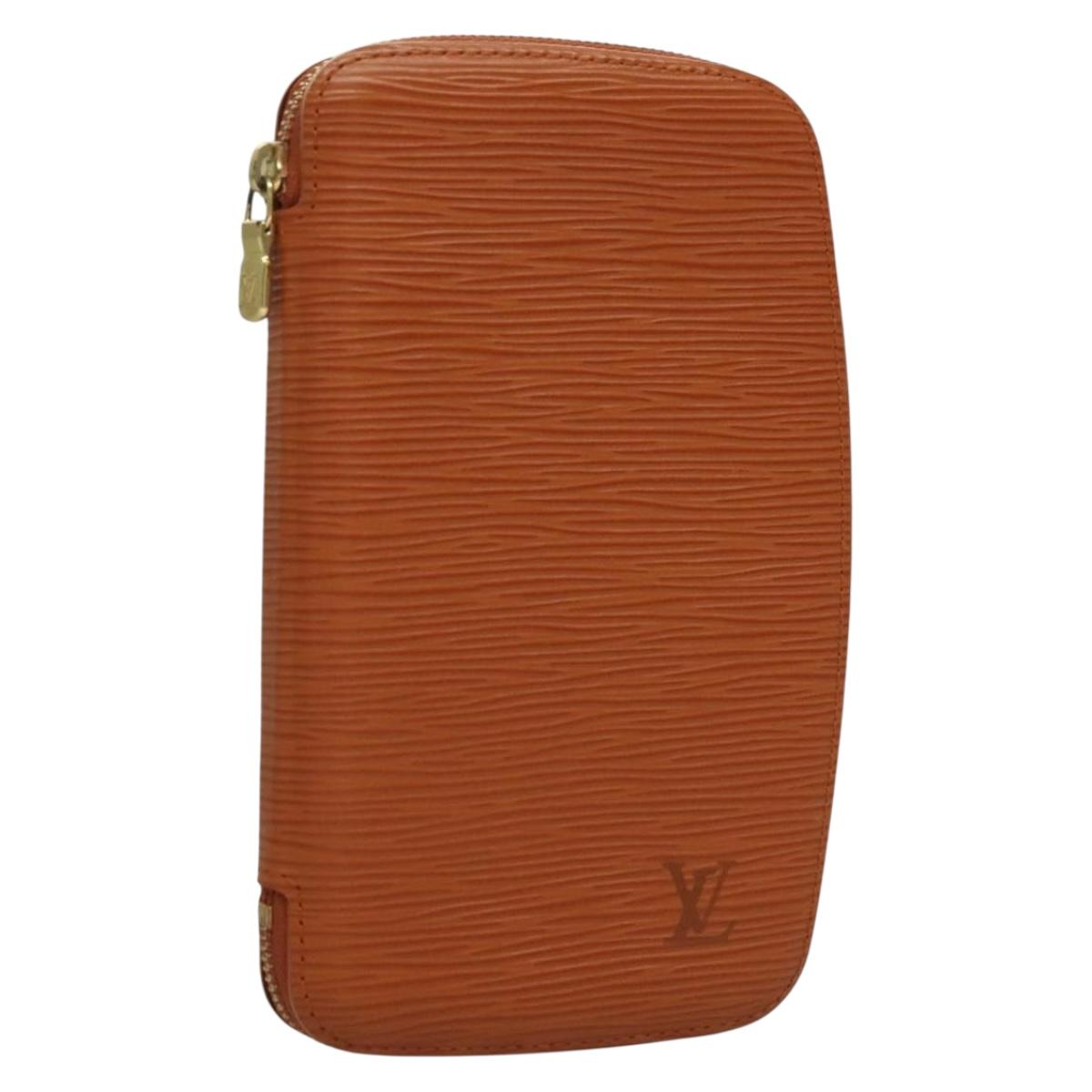 LOUIS VUITTON Epi Agenda geod Wallet Brown LV Auth 133628