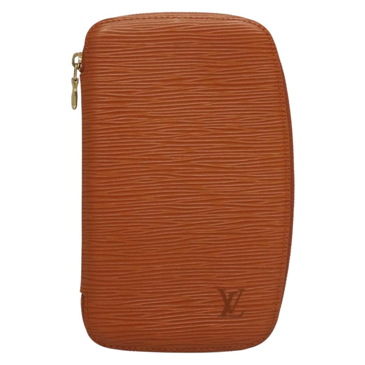 LOUIS VUITTON Epi Agenda geod Wallet Brown LV Auth 133628