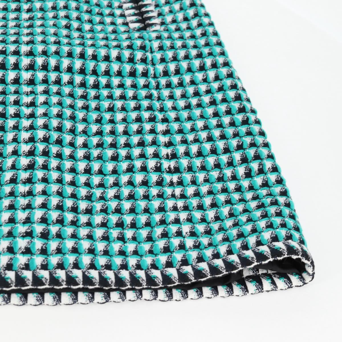 CHANEL Skirt Tweed Green Black CC Auth 133643M