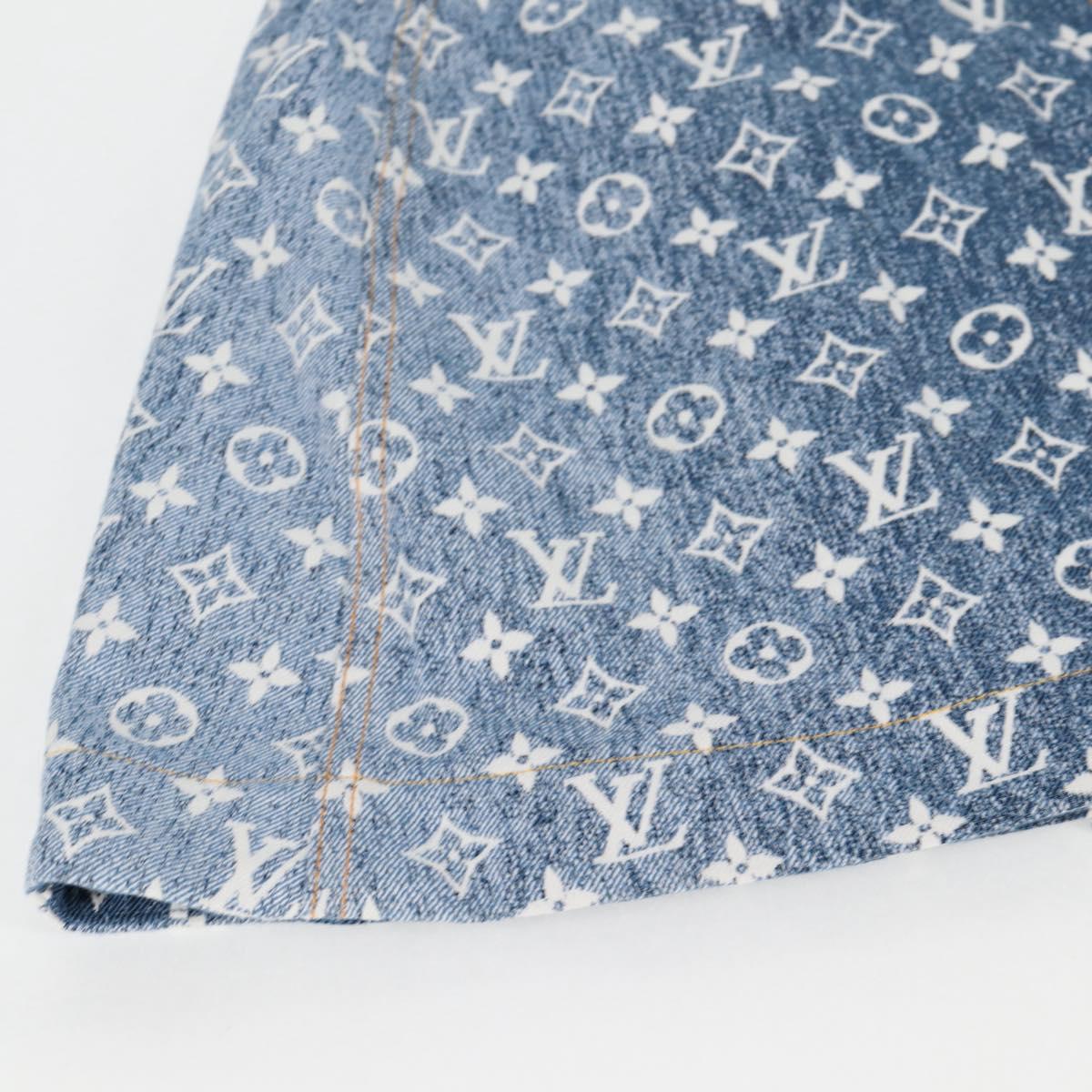 LOUIS VUITTON Monogram Jaguar A line skirt Denim 34 Blue 1A9NK9 LV Auth 133644SAM