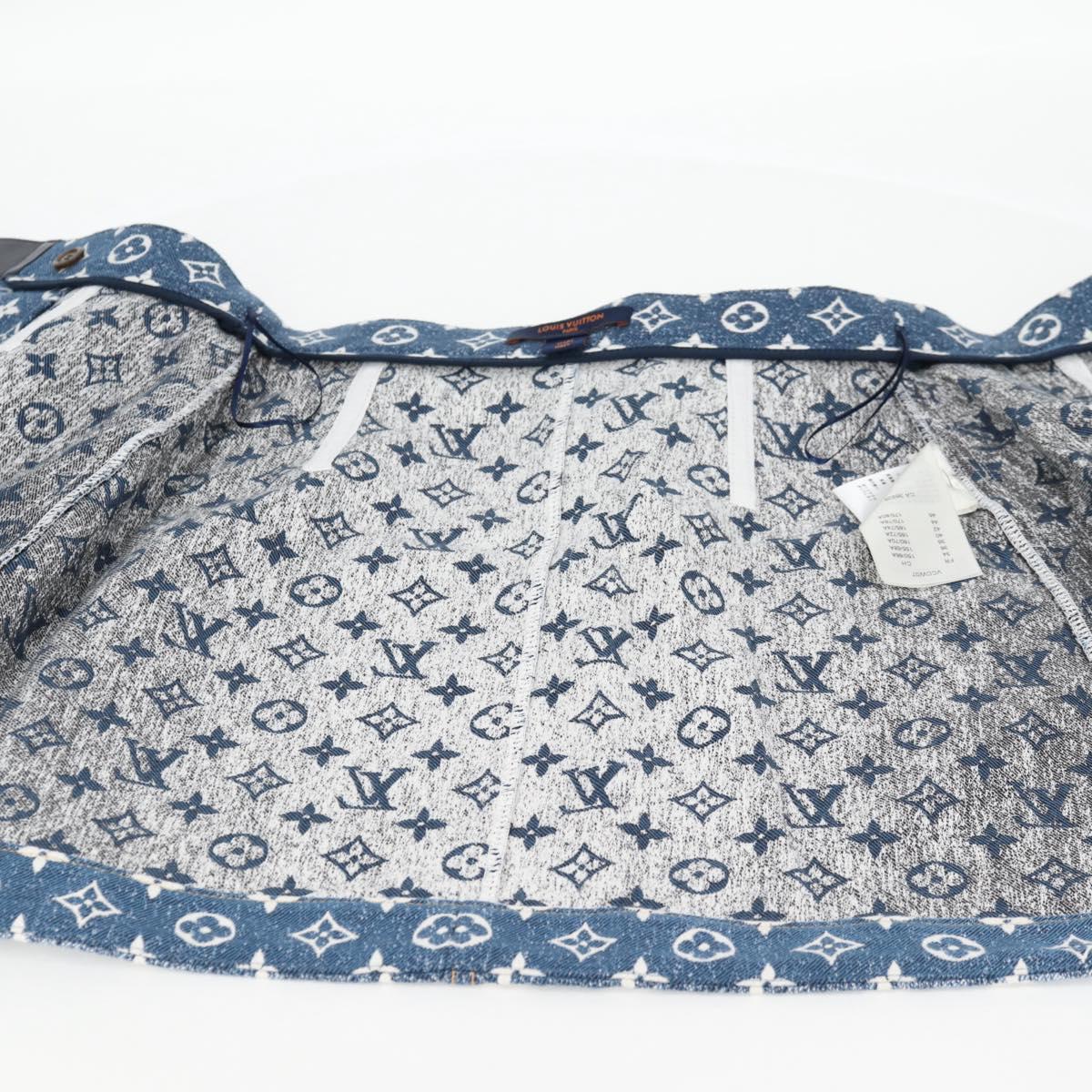 LOUIS VUITTON Monogram Jaguar A line skirt Denim 34 Blue 1A9NK9 LV Auth 133644SAM