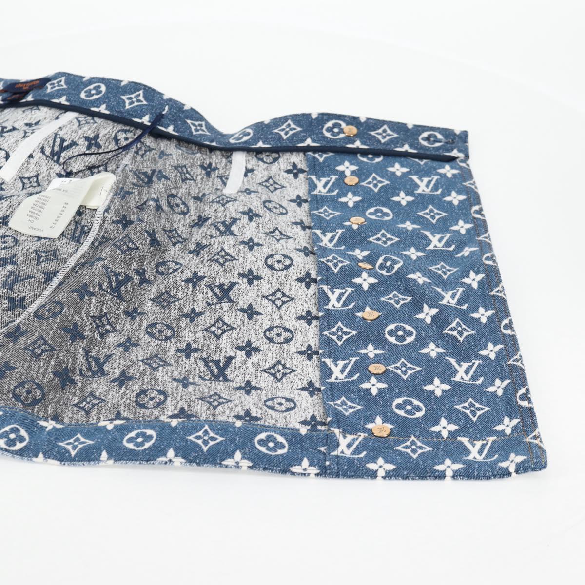 LOUIS VUITTON Monogram Jaguar A line skirt Denim 34 Blue 1A9NK9 LV Auth 133644SAM