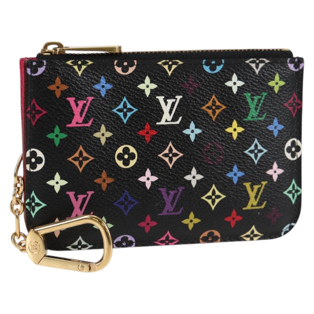 LOUIS VUITTON Multicolor Pochette Cles NM Coin Purse Black M60279 Auth 133667V