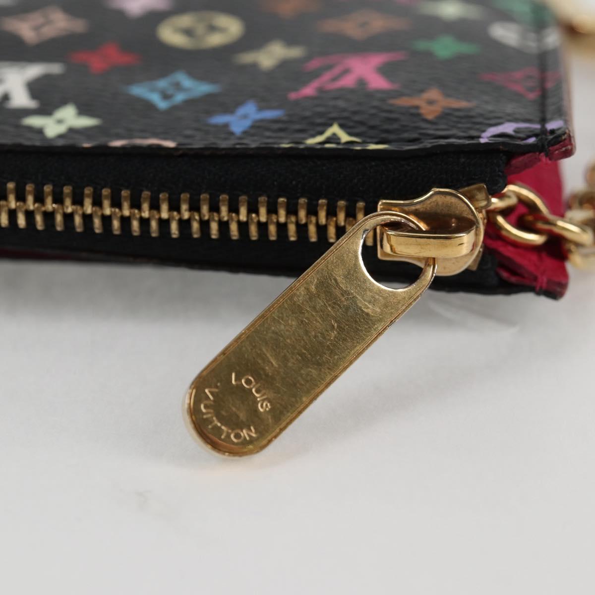 LOUIS VUITTON Multicolor Pochette Cles NM Coin Purse Black M60279 Auth 133667V