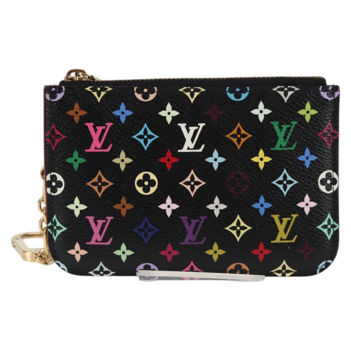 LOUIS VUITTON Multicolor Pochette Cles NM Coin Purse Black M60279 Auth 133667V