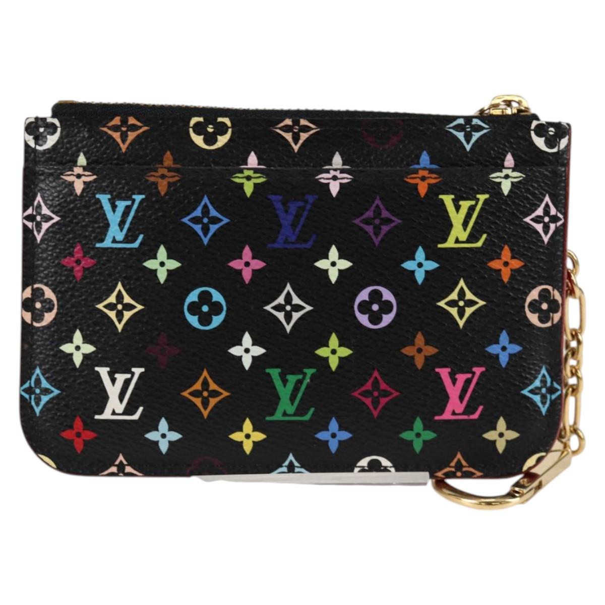 LOUIS VUITTON Multicolor Pochette Cles NM Coin Purse Black M60279 Auth 133667V