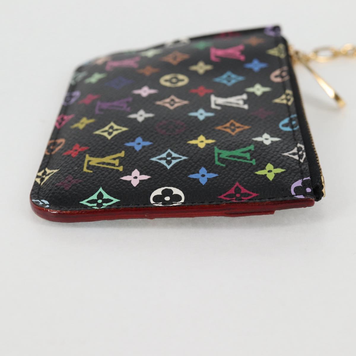 LOUIS VUITTON Multicolor Pochette Cles NM Coin Purse Black M60279 Auth 133667V