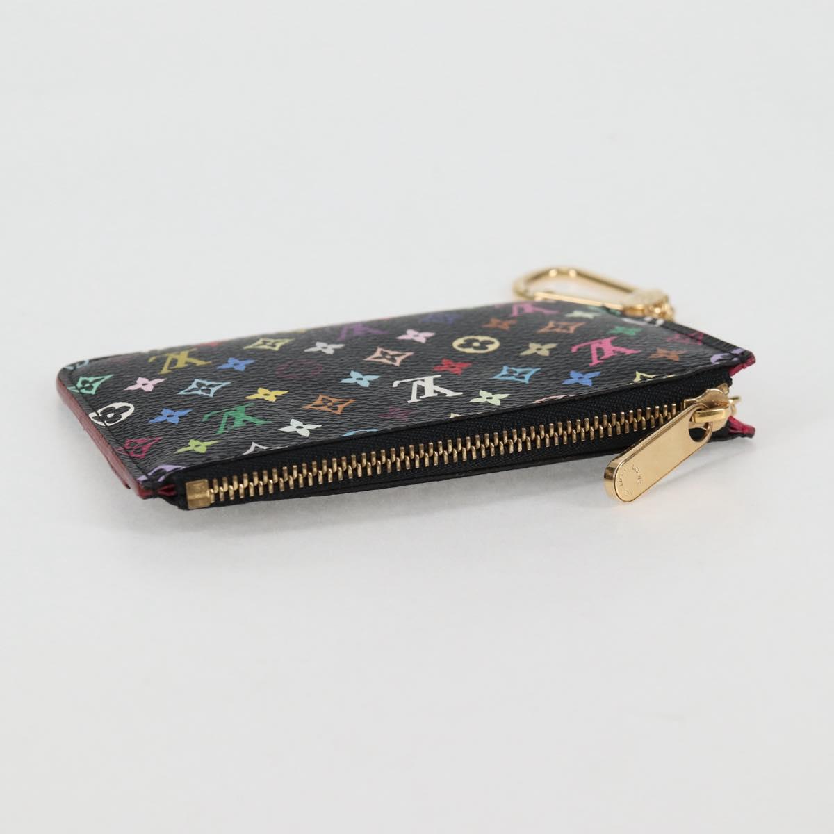 LOUIS VUITTON Multicolor Pochette Cles NM Coin Purse Black M60279 Auth 133667V