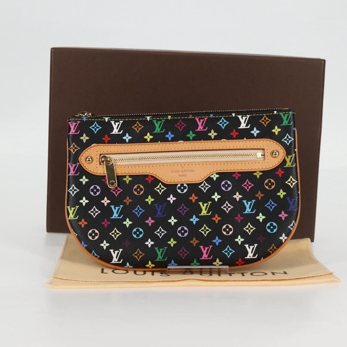 LOUIS VUITTON Monogram Multicolor Pochette GM Pouch Black M60030 LV Auth 133668V