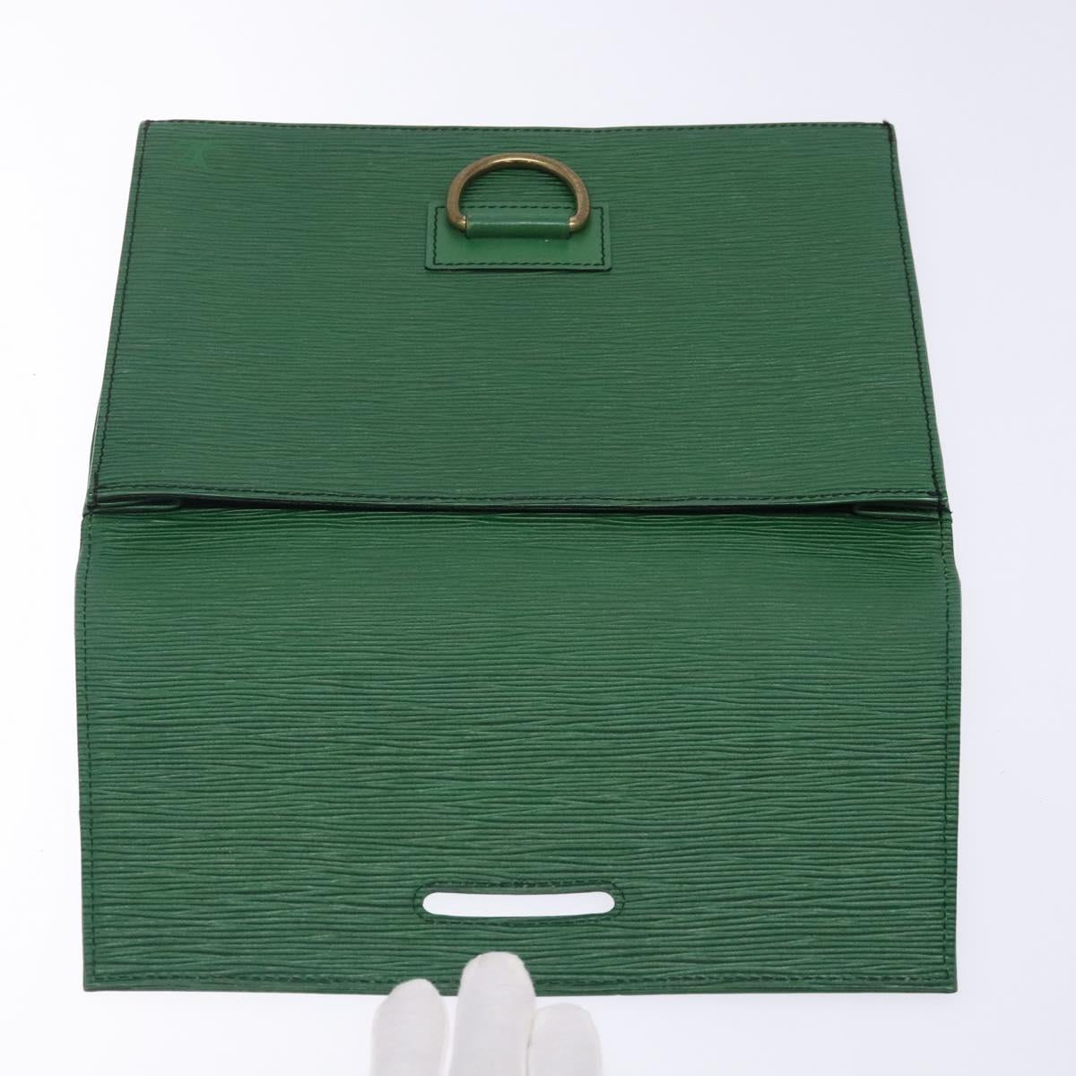 LOUIS VUITTON Epi Jena Clutch Bag Green M52724 LV Auth 133692