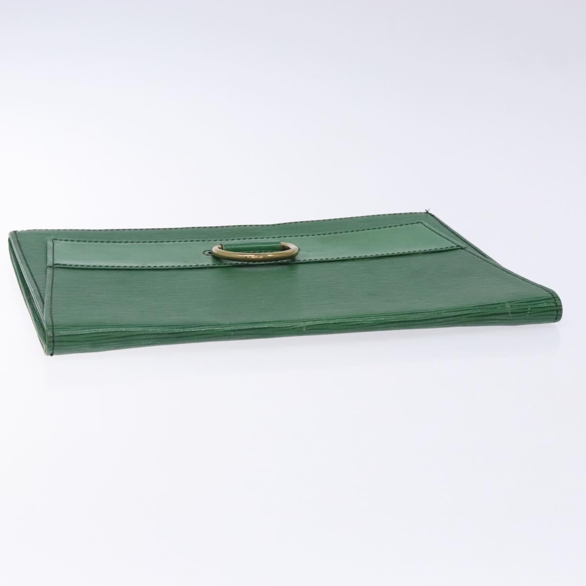 LOUIS VUITTON Epi Jena Clutch Bag Green M52724 LV Auth 133692