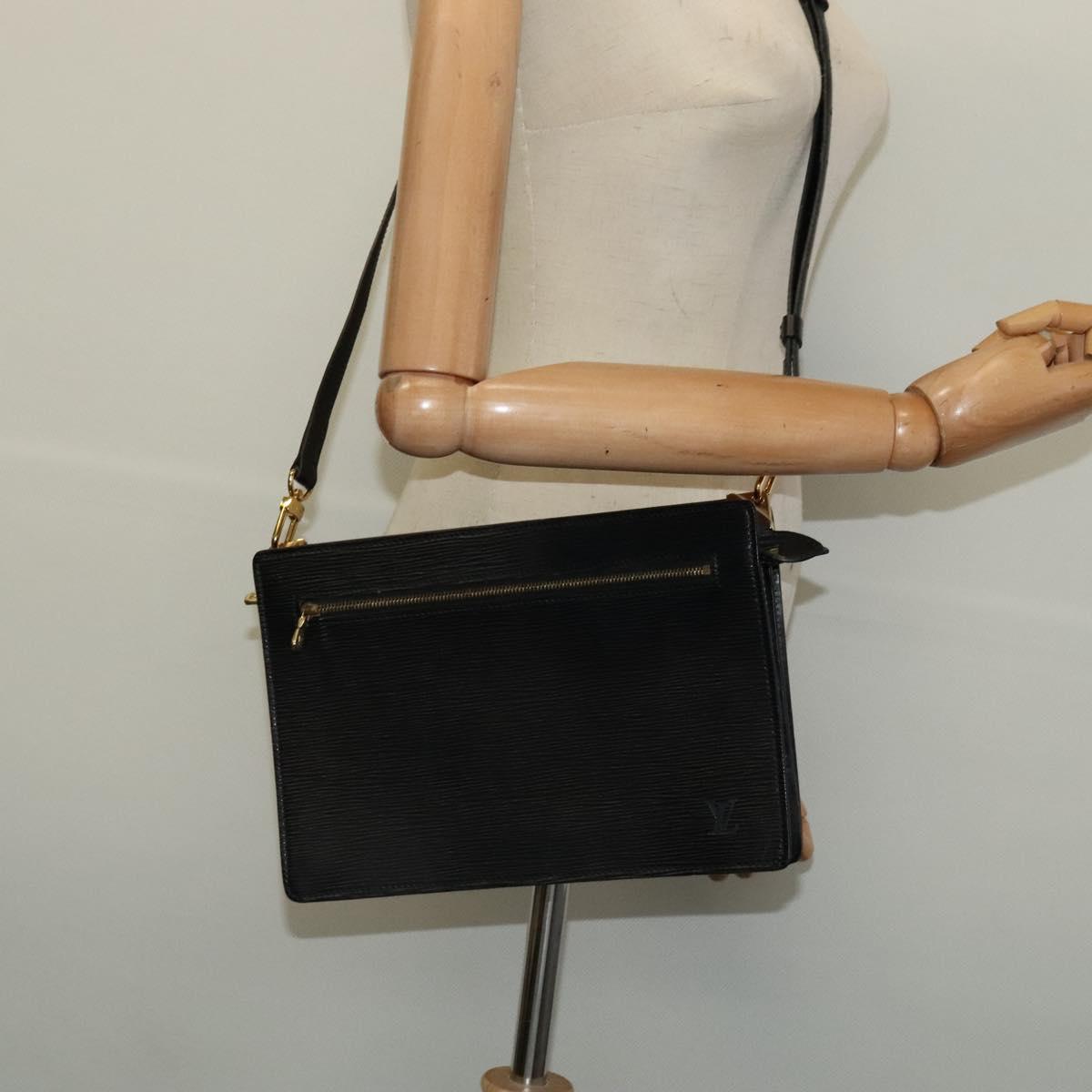 LOUIS VUITTON Epi Angian Shoulder Bag 2way Black M52112 LV Auth 133693