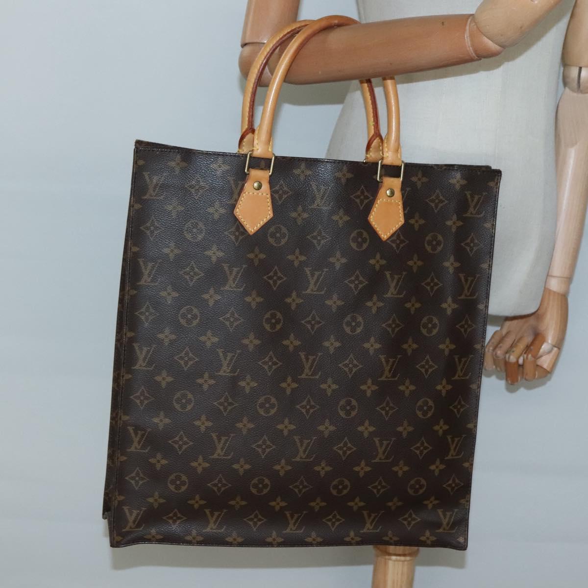LOUIS VUITTON Monogram Sac Plat Hand Bag M51140 LV Auth 133704