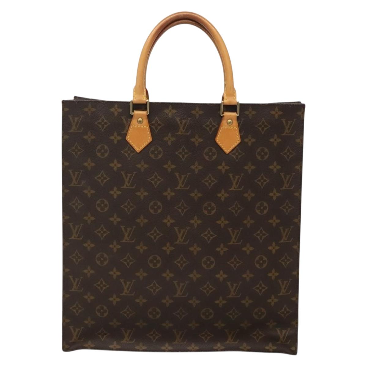 LOUIS VUITTON Monogram Sac Plat Hand Bag M51140 LV Auth 133704