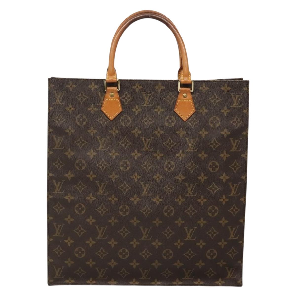 LOUIS VUITTON Monogram Sac Plat Hand Bag M51140 LV Auth 133705