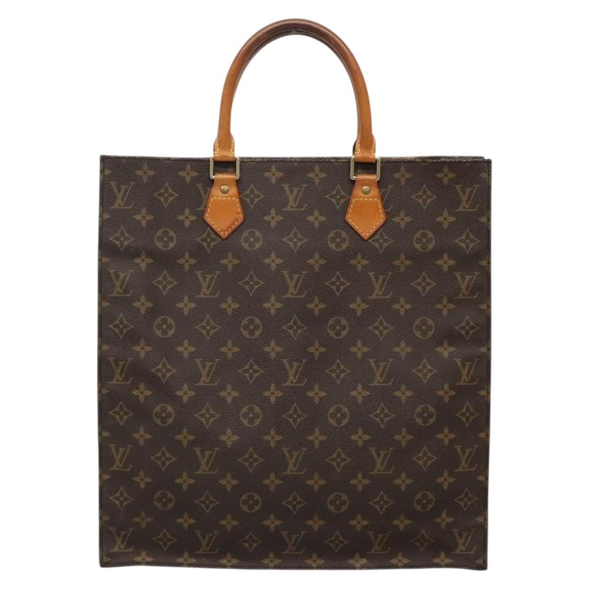 LOUIS VUITTON Monogram Sac Plat Hand Bag M51140 LV Auth 133705