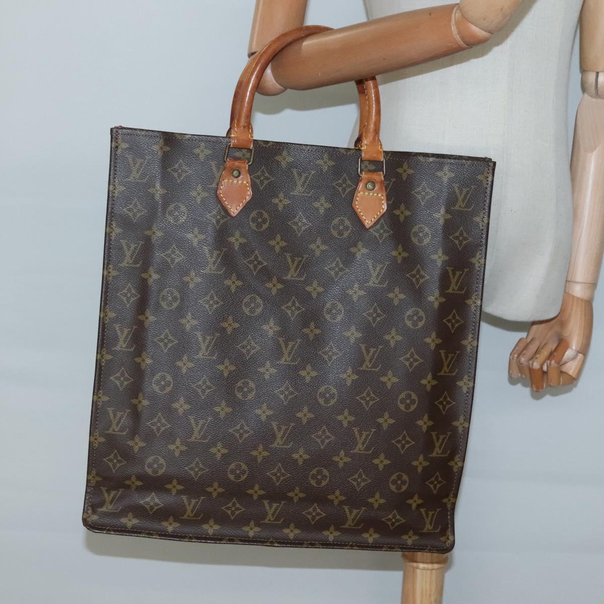 LOUIS VUITTON Monogram Sac Plat Hand Bag M51140 LV Auth 133707