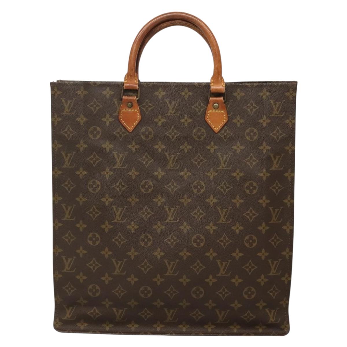 LOUIS VUITTON Monogram Sac Plat Hand Bag M51140 LV Auth 133707