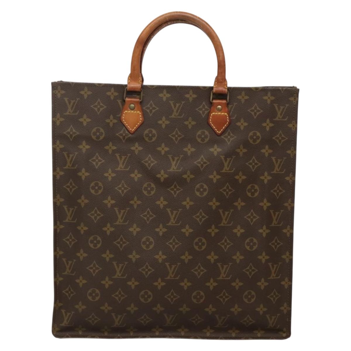 LOUIS VUITTON Monogram Sac Plat Hand Bag M51140 LV Auth 133707