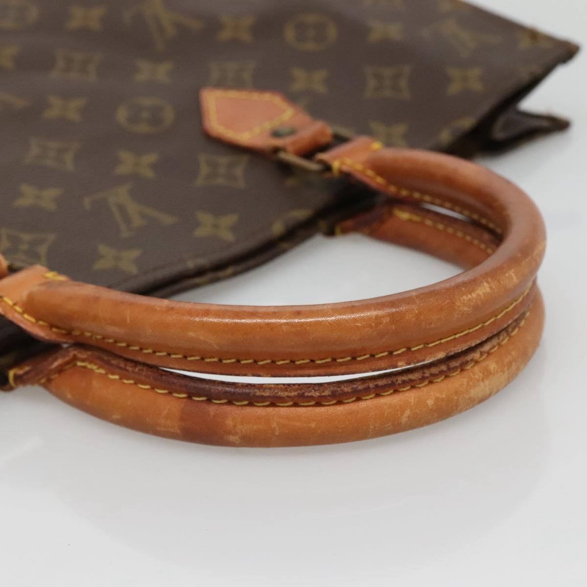 LOUIS VUITTON Monogram Sac Plat Hand Bag M51140 LV Auth 133707