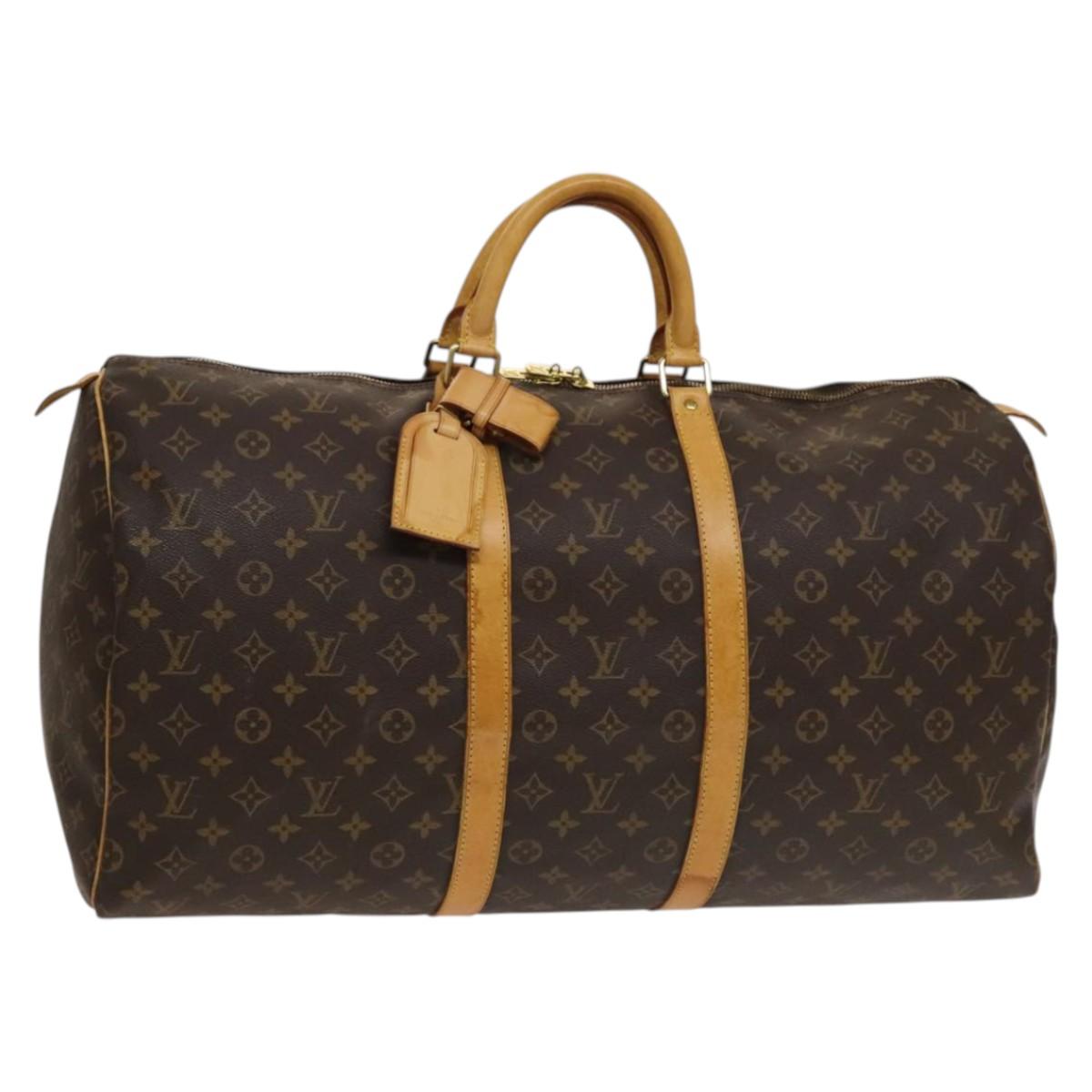 LOUIS VUITTON Monogram Keepall 55 Boston Bag M41424 LV Auth 133717