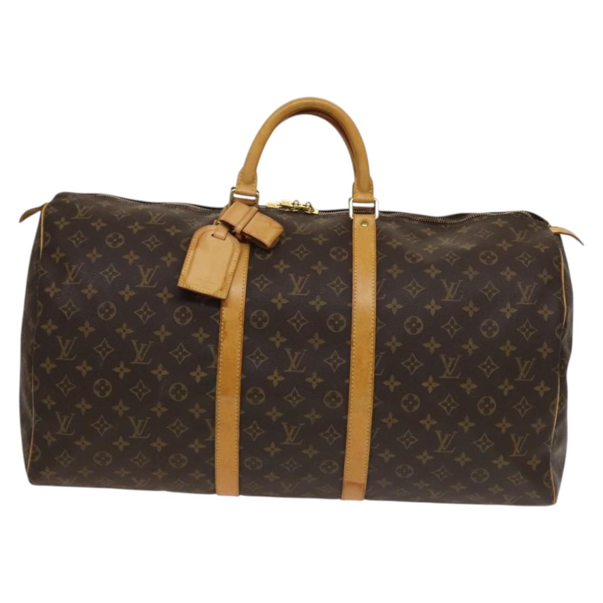 LOUIS VUITTON Monogram Keepall 55 Boston Bag M41424 LV Auth 133717
