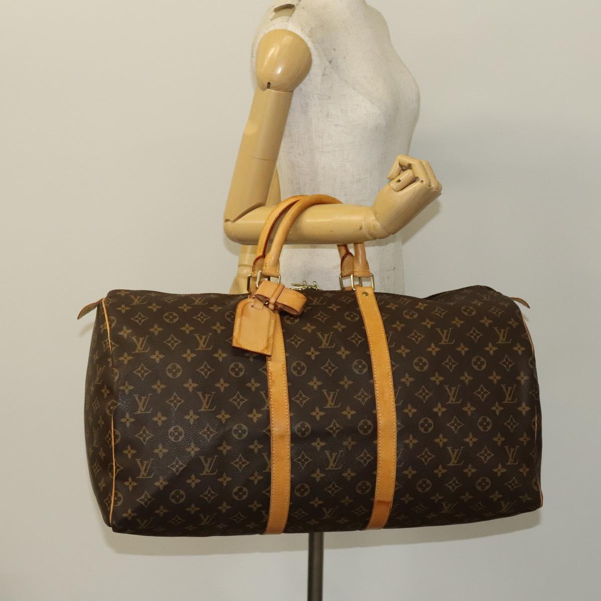 LOUIS VUITTON Monogram Keepall 55 Boston Bag M41424 LV Auth 133717