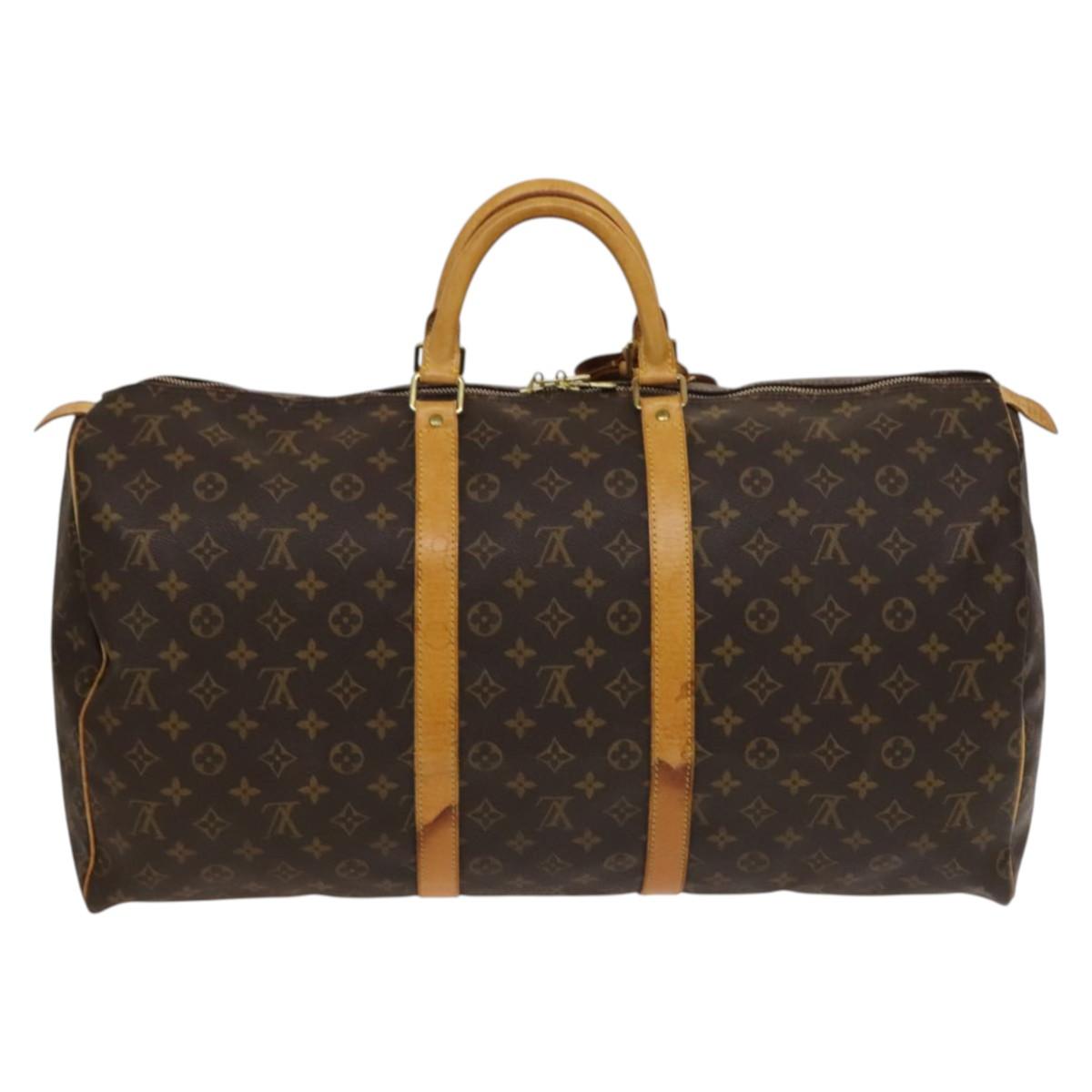 LOUIS VUITTON Monogram Keepall 55 Boston Bag M41424 LV Auth 133717