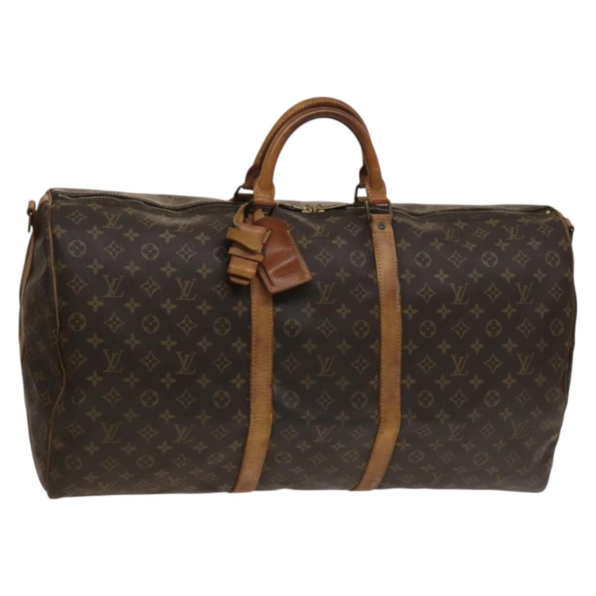 LOUIS VUITTON Monogram Keepall Bandouliere 60 Boston Bag M41412 LV Auth 133720