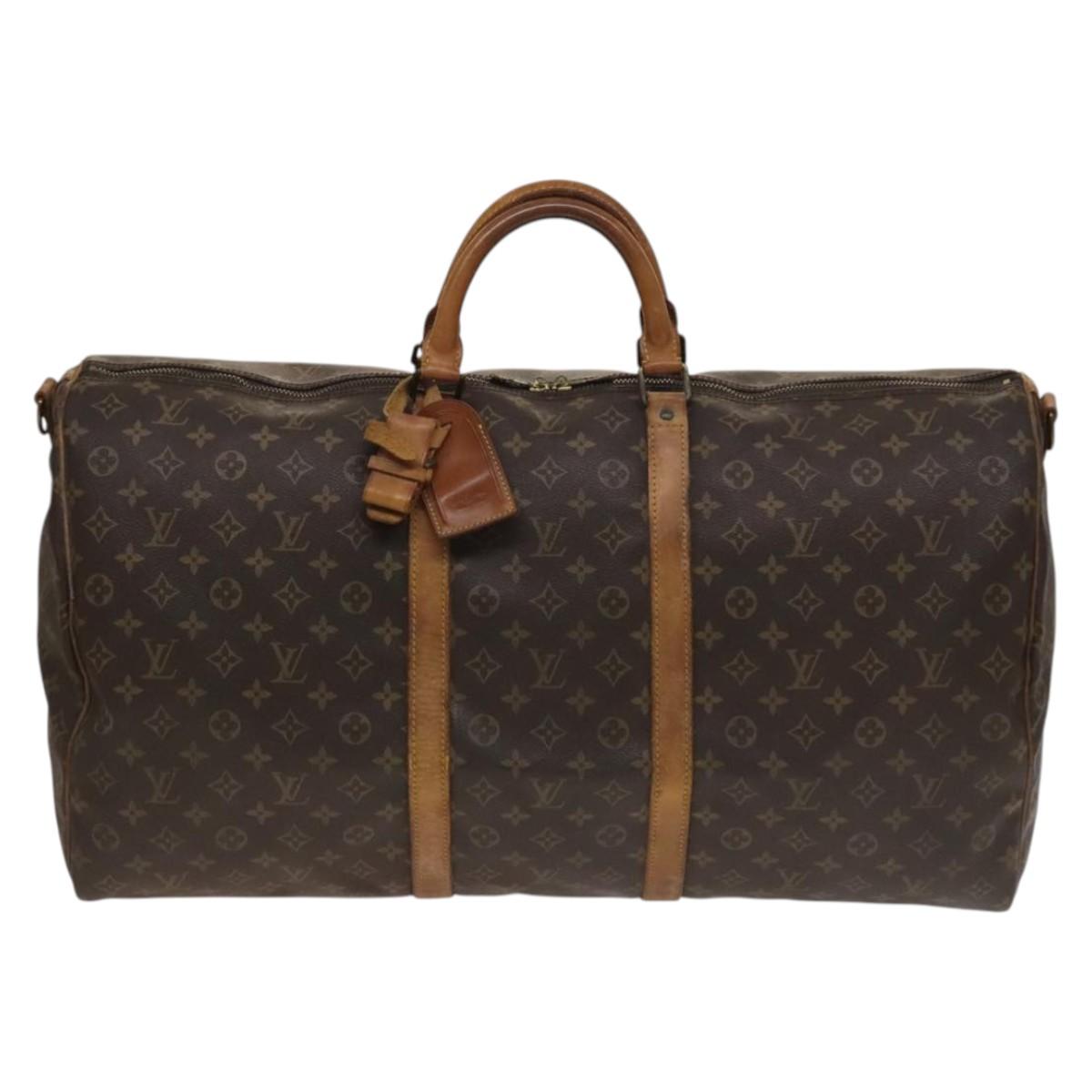 LOUIS VUITTON Monogram Keepall Bandouliere 60 Boston Bag M41412 LV Auth 133720