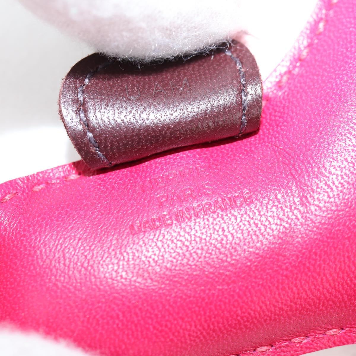 HERMES Rodeo Charm PM Charm Leather Pink Auth 133735