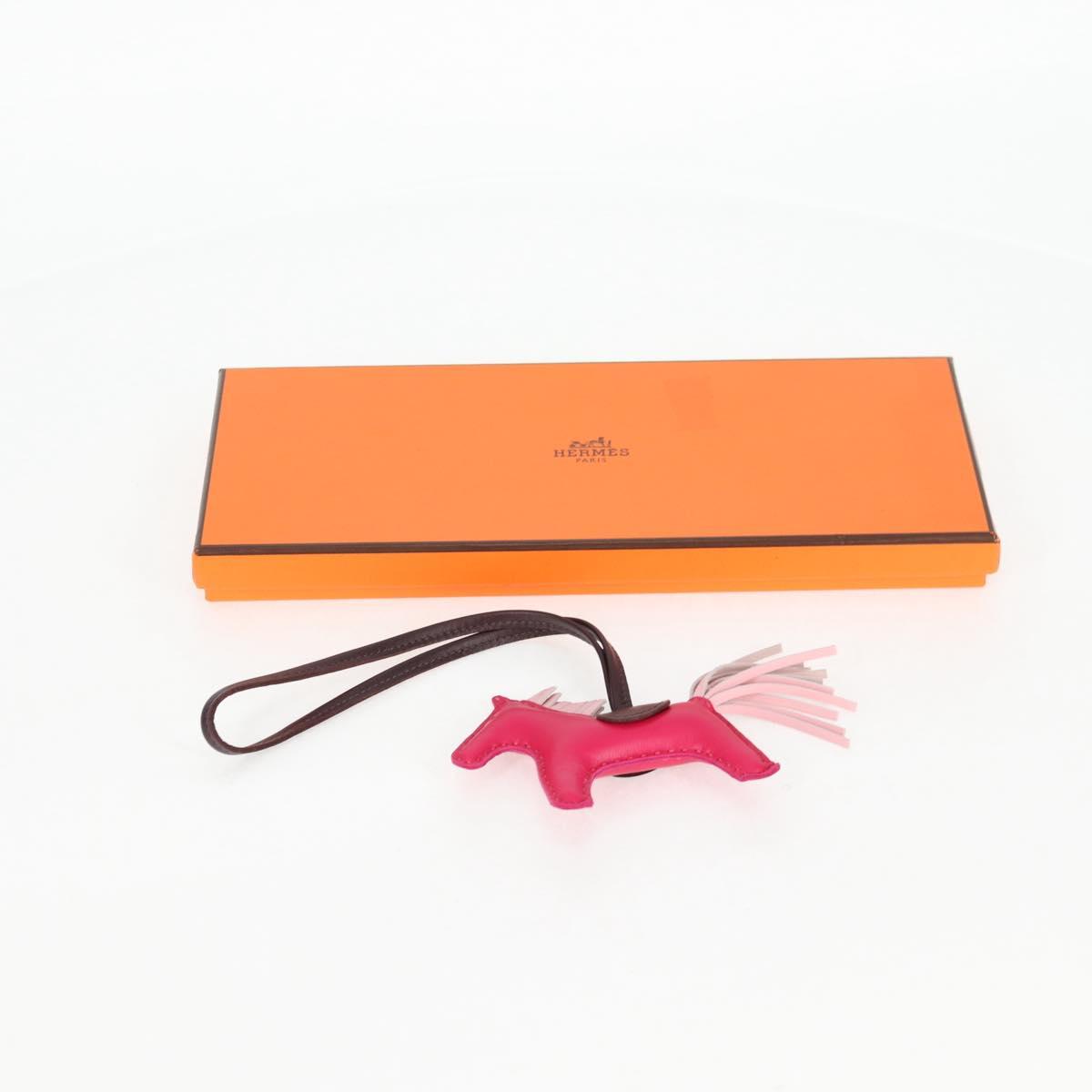 HERMES Rodeo Charm PM Charm Leather Pink Auth 133735