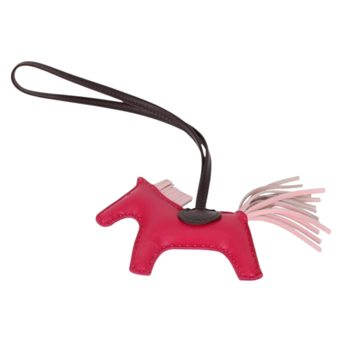 HERMES Rodeo Charm PM Charm Leather Pink Auth 133735