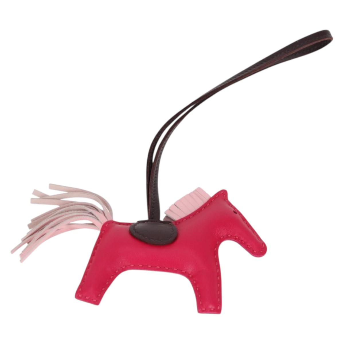 HERMES Rodeo Charm PM Charm Leather Pink Auth 133735