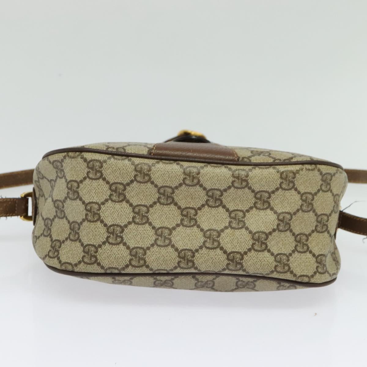 GUCCI GG Supreme Web Sherry Line Bag PVC Beige Gold Red 89 02 032 Auth 133747