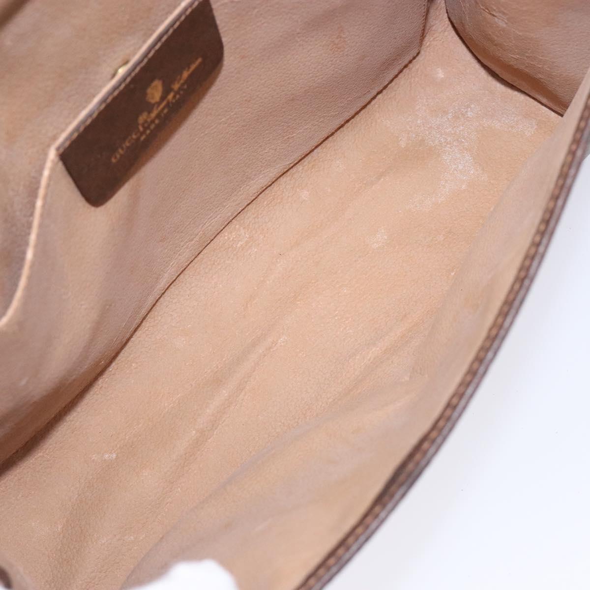 GUCCI GG Supreme Web Sherry Line Bag PVC Beige Gold 156 01 030 Auth 133748