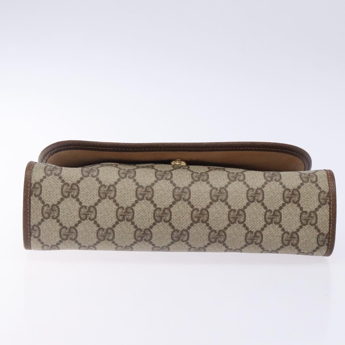 GUCCI GG Supreme Web Sherry Line Bag PVC Beige Gold 156 01 030 Auth 133748