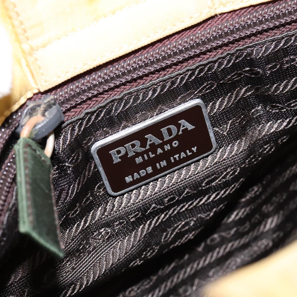 PRADA Shoulder Bag Nylon Plastic Yellow Silver Auth 133760