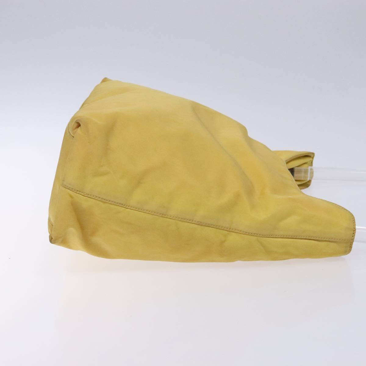 PRADA Shoulder Bag Nylon Plastic Yellow Silver Auth 133760