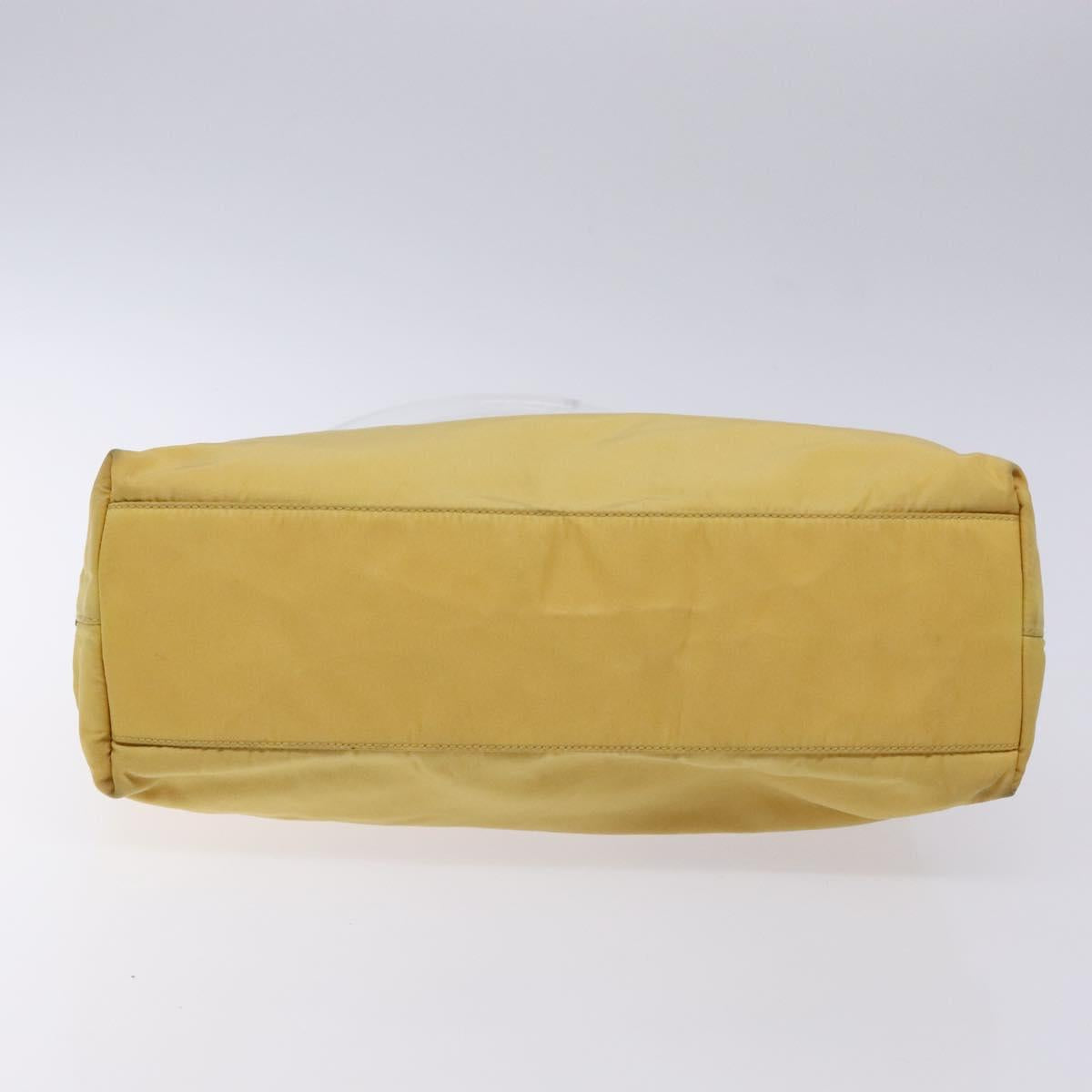 PRADA Shoulder Bag Nylon Plastic Yellow Silver Auth 133760