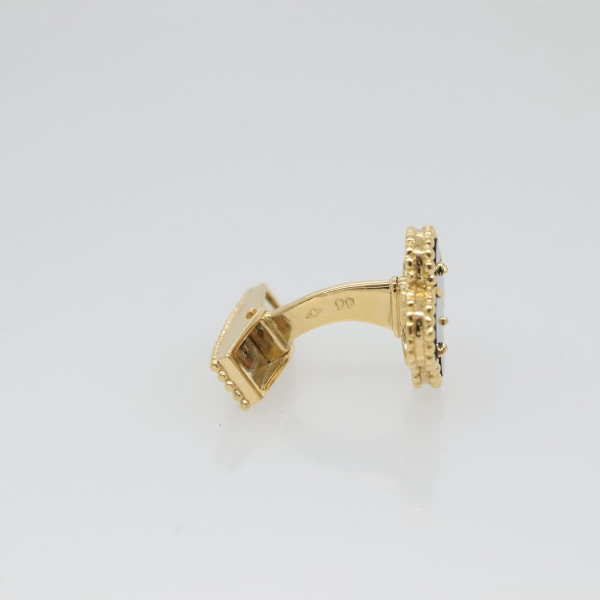 Van Cleef & Arpels Vintage Alhan Cuffs 18K Gold Tone Black Auth 133768SM