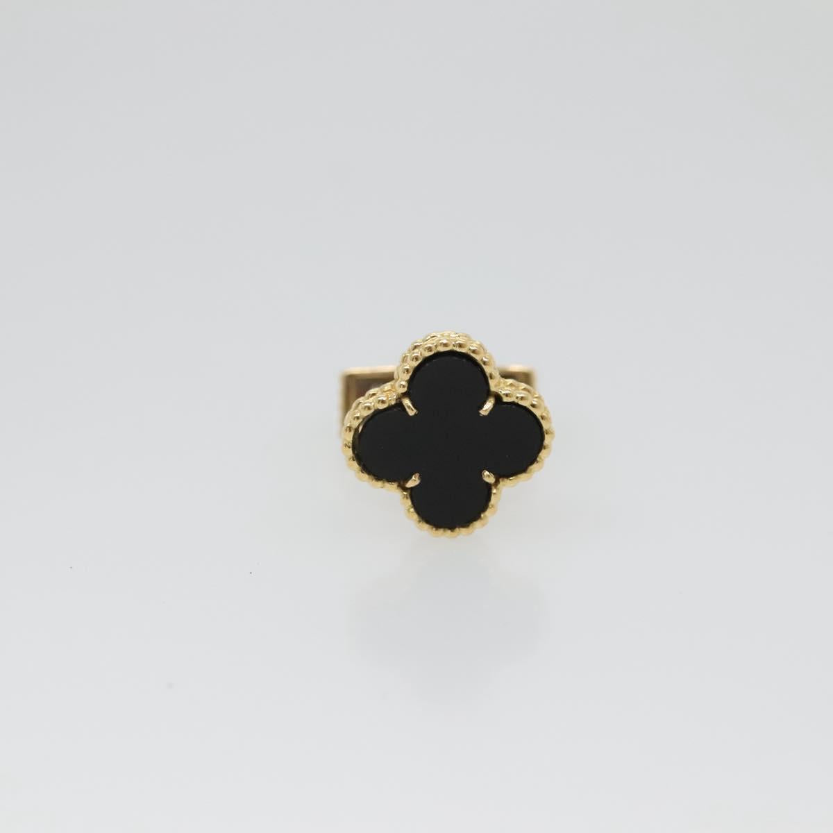 Van Cleef & Arpels Vintage Alhan Cuffs 18K Gold Tone Black Auth 133768SM