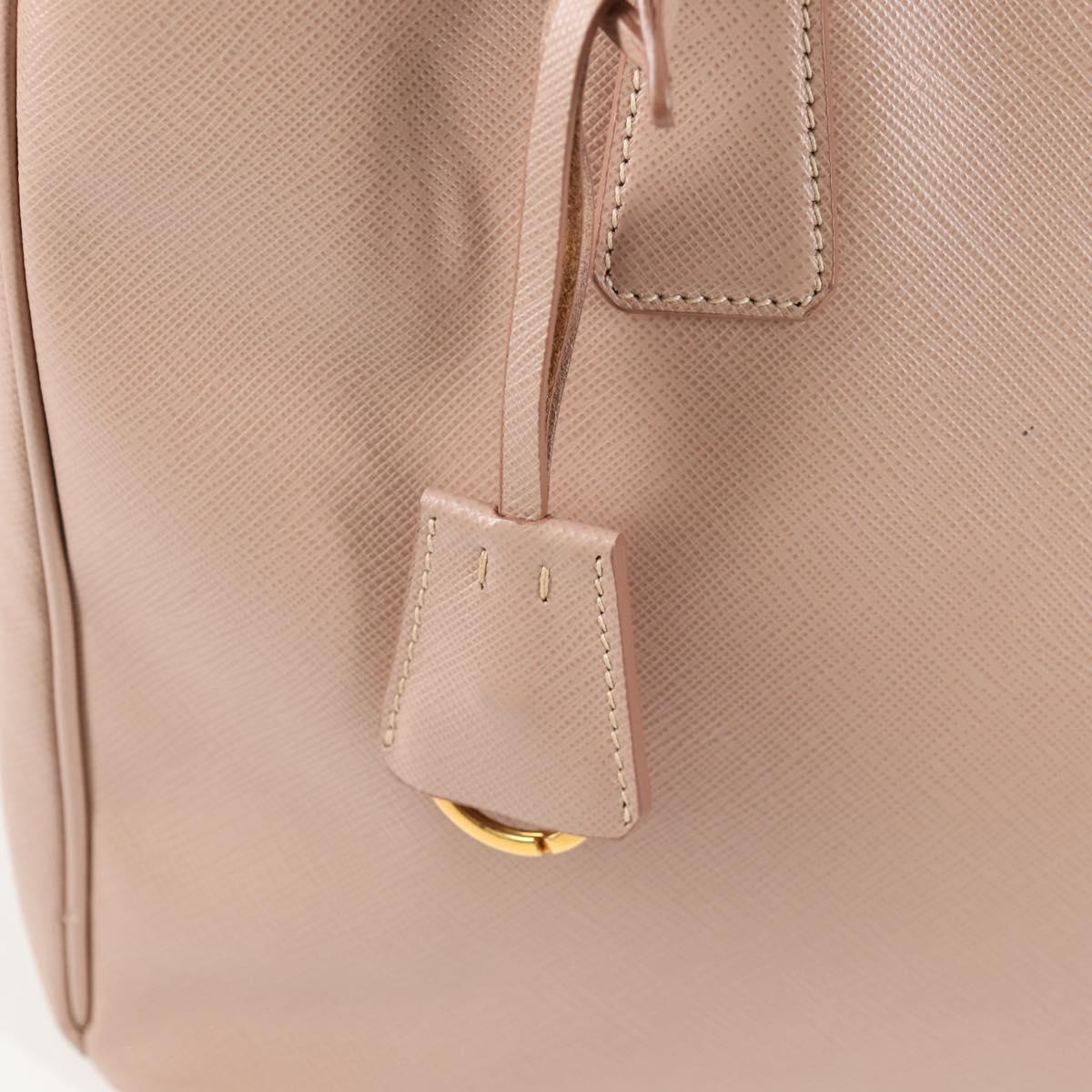 PRADA Galleria Hand Bag Safiano leather 2way Pink Gold Auth 133779