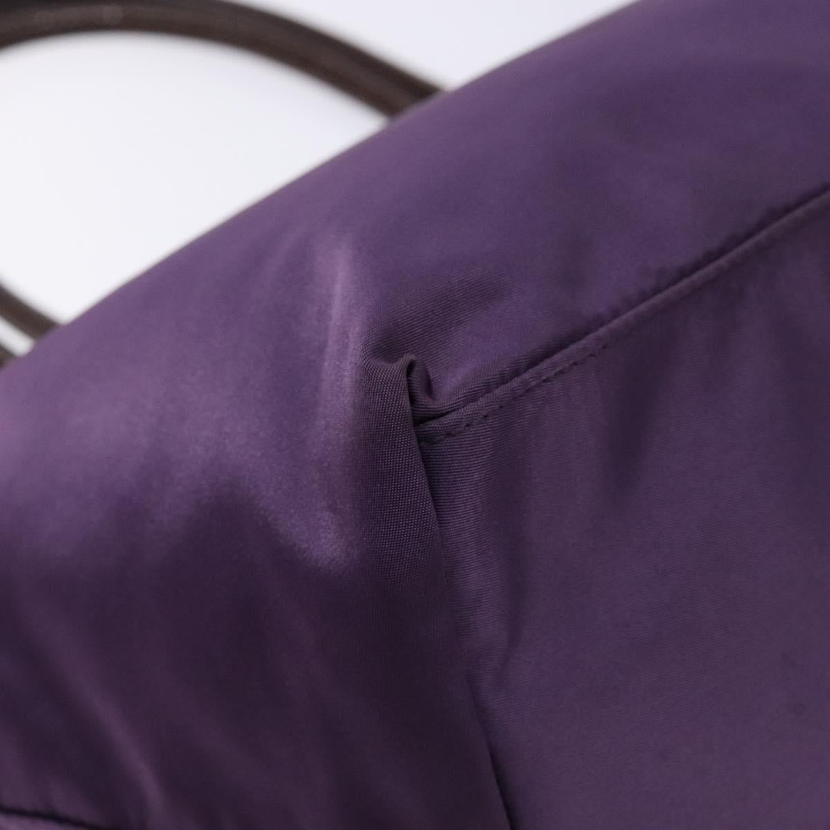 PRADA Tote Bag Nylon Purple Gold Auth 133783